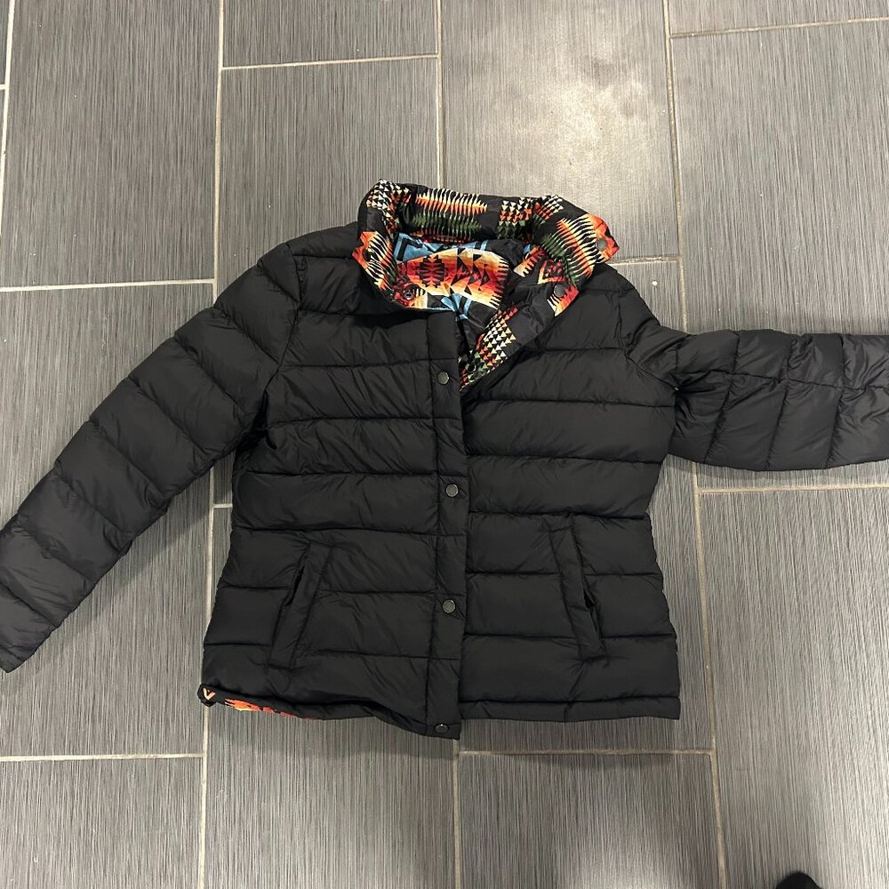 Pendleton Aztec Goose Down Puffer Jacket Reversib… - image 2